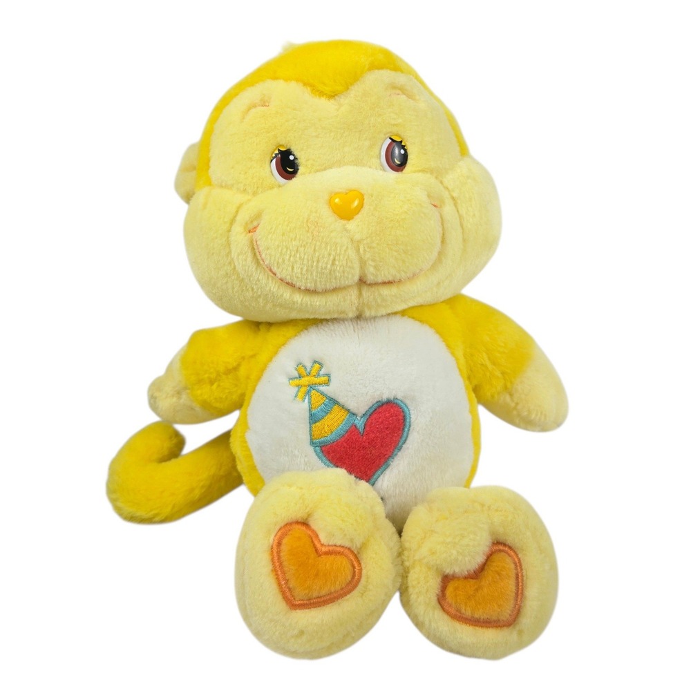 Care Bear Cousins Playful Heart Monkey Birthday Plush Yellow Toy 12" Vtg 2004